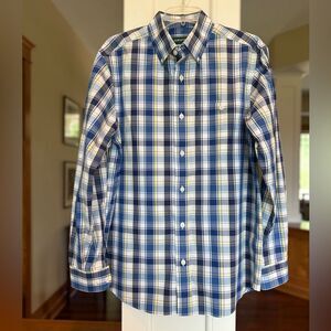 Orvis Men’s Medium Blue and White Long Sleeve Button Down Shirt.